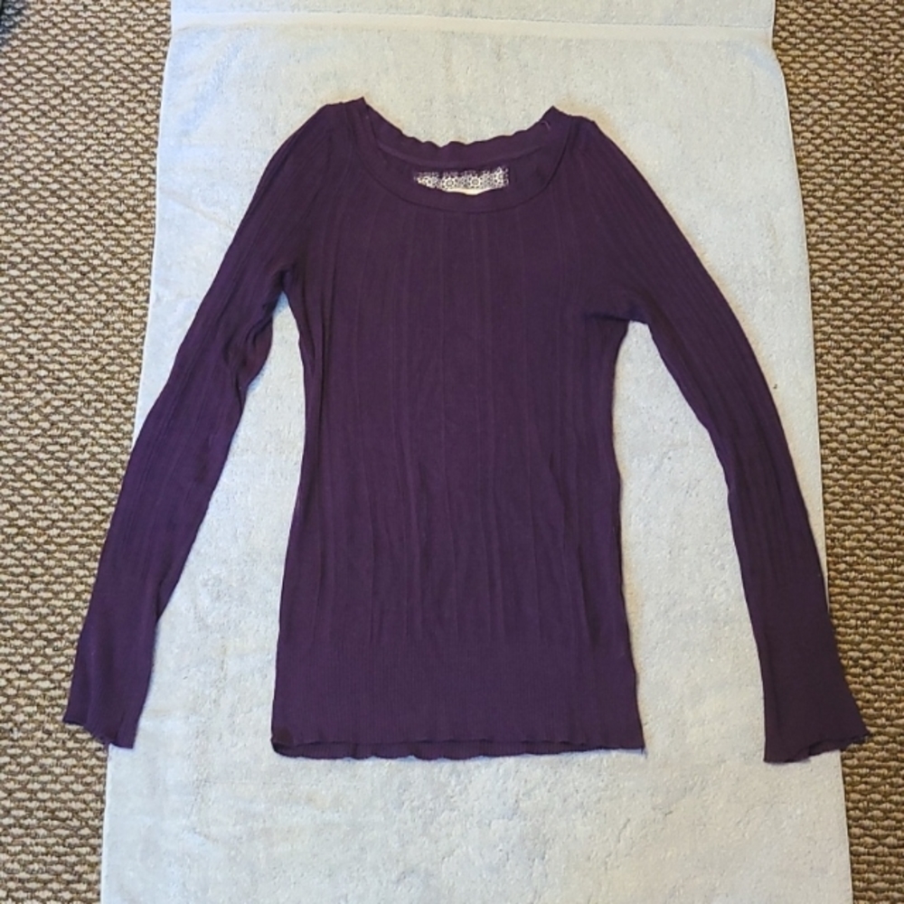 Mudd Purple Sweater, Crew-Neck Style, Size Large
